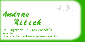 andras milich business card